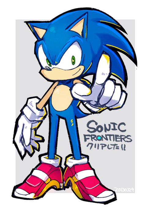 ソニックフロンティアクリアしたのでひさびさにソニック描いた 