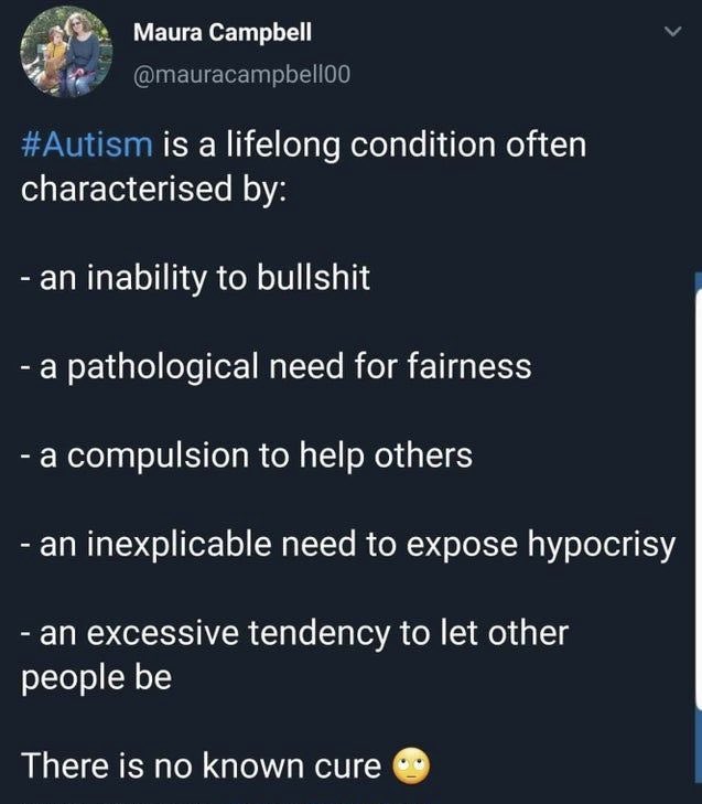 #AutismAcceptanceWeek 
To accept we need to understand 
So let’s start with this..

Typical #autistic behaviours such as being direct &amp; honest are often seen as rude

But aren’t typical NT behaviours of telling lies, being indirect &amp; making judgments rude?

#educate #advocate