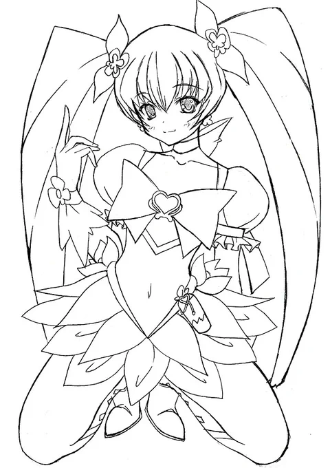 ハートキャッチプリキュア!
キュアサンシャインさんのラフ画です。
#明堂院いつき 