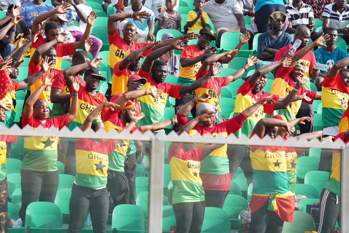 ghanafaofficial's tweet photo. Thank you to the fans who came to the Baba Yara Stadium, to the city of Kumasi &amp; to all Ghanaians👏🏾

We truly felt the LOVE❤️🇬🇭

#BlackMeteors   | #AFCON2023Q    | #    | #BringBackTheLove https://t.co/A5XJ4Pp0vy