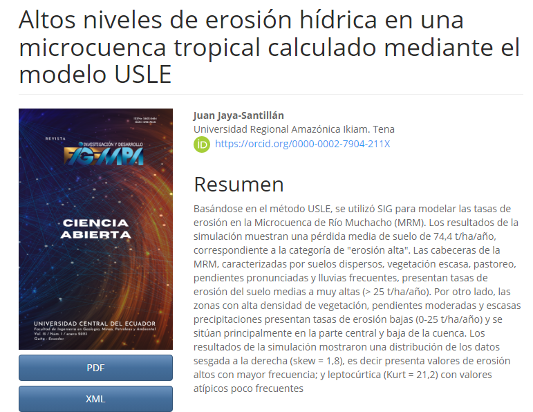 revista_Figempa's tweet photo. [ARTÍCULO] 
Pʀᴇsᴇɴᴛᴀᴅᴏ ᴇɴ ᴇʟ II Cᴏɴɢʀᴇsᴏ ᴅᴇ Dᴀᴛᴏs Aʙɪᴇʀᴛᴏs ʏ Mᴇᴛᴀᴅᴀᴛᴏs, Eᴅɪᴄɪᴏ́ɴ Dᴀᴛᴏs Aʙɪᴇʀᴛᴏs ᴇɴ ʟᴀ Cɪᴇɴᴄɪᴀ  
@datalat

𝗥𝗲𝘃𝗶́𝘀𝗮𝗹𝗼 𝗲𝗻
https://t.co/FT6aSu8kyU
#revista científica #FIGEMPA
#erosión #microcuenca #USLE #hídrica https://t.co/v9YptMXrj8
