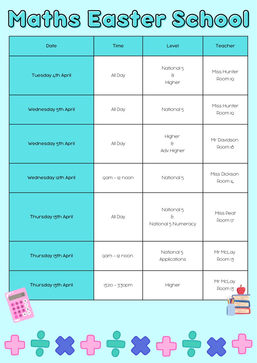 Come along to our Maths Easter School sessions🤩🤩 <a href="/GHSfalkirk/">Graeme High School</a>
