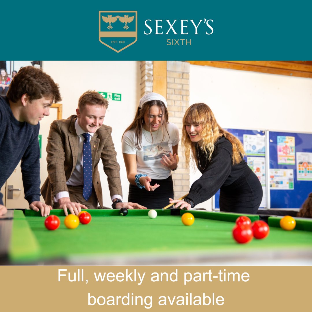 SexeysSchool's tweet photo. Full, weekly &amp; part-time boarding available at @SexeysSixth from Sept 23. Choose to stay 7 nights, 4 nights (Mon-Thurs) or two nights (either Mon-Tues or Wed-Thurs). Includes private study room from Mon-Fri in boarding on all packages. Fees from £1,400 a term. #sixthformboarding https://t.co/8PP8eIxN47