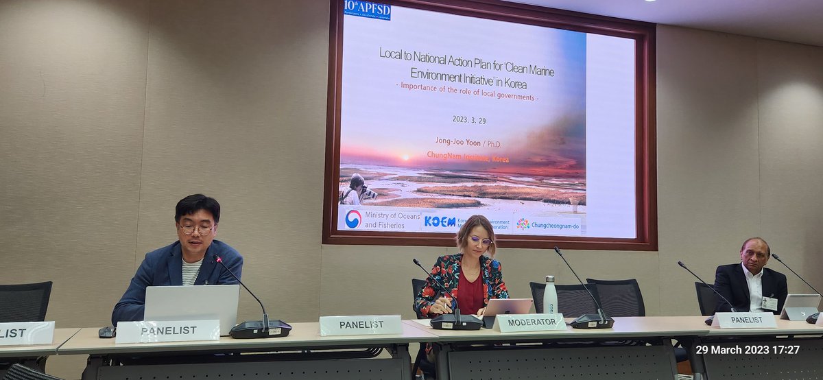 UNEP_COBSEA's tweet image. A good start to the joint side event on local and national action on marine plastic litter! @UNEP_COBSEA @UNEP @UNEP_AsiaPac @UNHABITAT @UNESCAP @AITAsia @gpmlcaribe @MarineLitterNew @plasticsnews #ZeroWasteDay #BeatPlasticPollution #APFSD2023