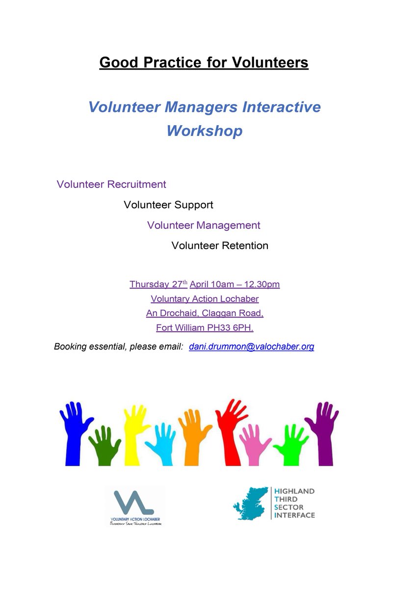 VALochaber's tweet photo. Free workshop for small groups and voluntary organisations, booking is essential. https://t.co/oNw0K5Kn68