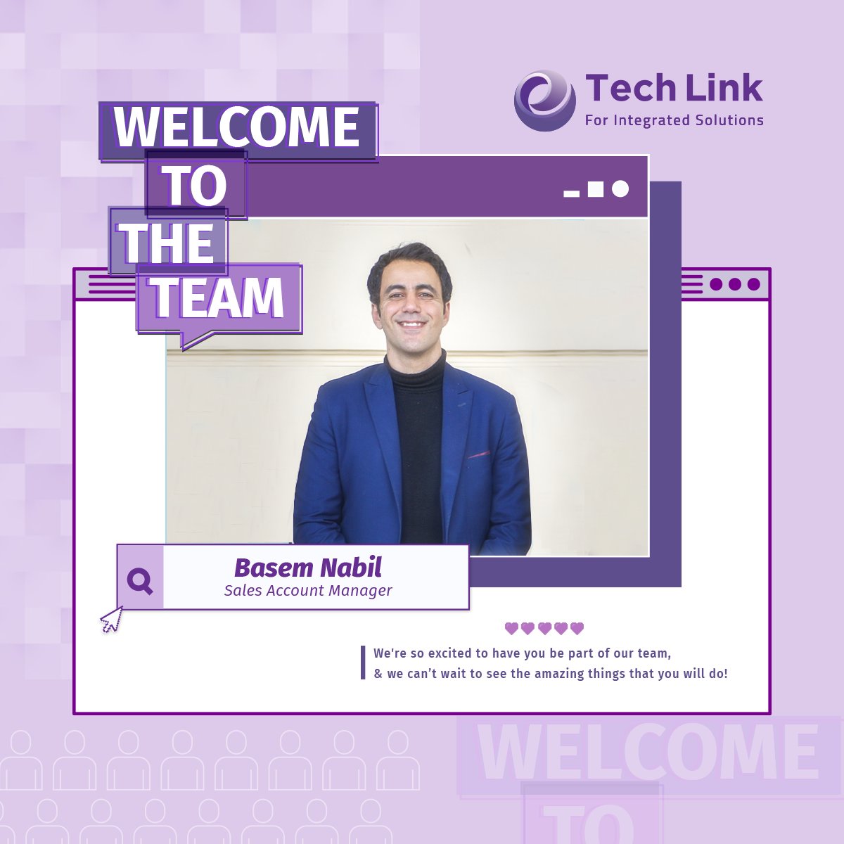 TechLink14's tweet image. Welcome to the team!
Our company is growing and changing every day and we’re thrilled to have you along for the ride. We know you’ll help us rise to the next level.
We wish you the best of luck!!

#TechLink #NewHirings #IntegratedSolutions