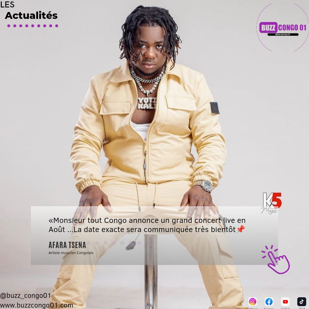 buzz_congo01's tweet photo. [ EXCLUSIVITÉ🚨]
Mr tout Congo @afaratsenaofficiel annonce un grand concert live en Août… La date exacte sera communiquée très bientôt 🔥🚀

#buzzcongo01 #infos #music
#Congo #brazzaville #BBB23 #tiktokdown #kinshasa https://t.co/1gJ3EH2PQm