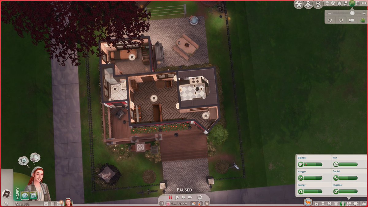 KlausSims's tweet photo. I did @limsimsie's Simsie Lil Shell Challenge! I made an egregiously expensive tiny home with a queen anne theme. I grew up around colorful victorian homes and wanted an excuse to use a green roof with red walls. If you ever want funky outside colors, go victorian #SimsieLilShell https://t.co/ifStCKiXXt