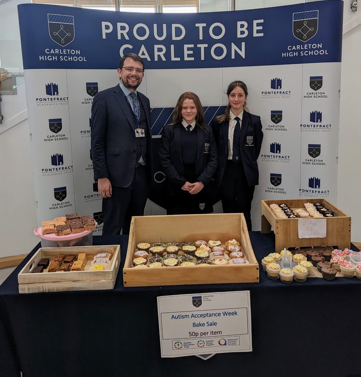 PATCarletonHigh's tweet photo. Thanks to our fantastic students who have been baking and buying at our bake sale to celebrate #AutismAcceptanceWeek and raise funds to support amazing young people in our community.
#autismswareness #bakesale #fundraiser @Autism https://t.co/wt9c8HwseD