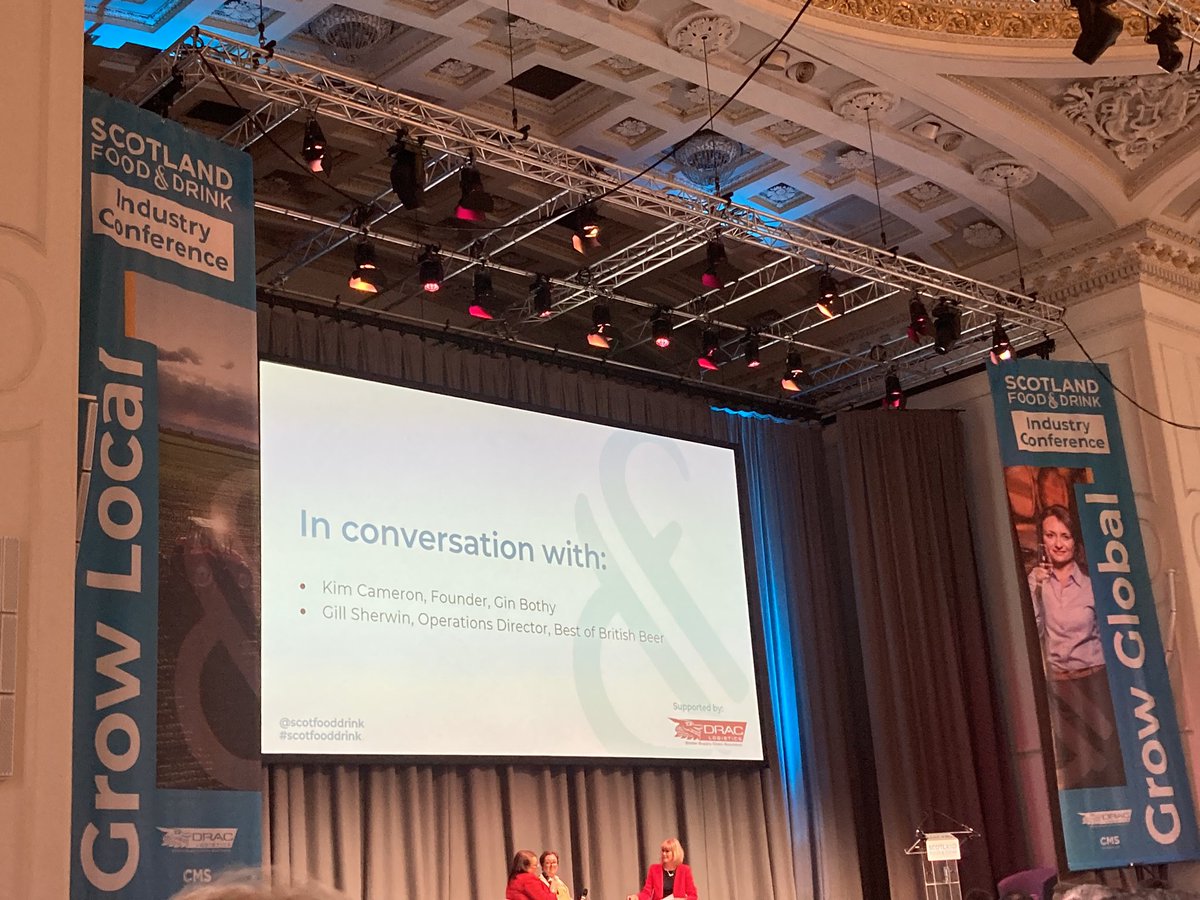 Always a delight to hear Kim of <a href="/TheGinBothy/">The Gin Bothy</a> talk about her ‘jam to gin’ story.  Local, national &amp; now international too 👏#SFDConference @scotfooddrink