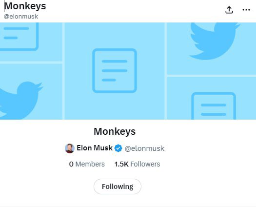drqureshie's tweet image. Aped $Monkey at 65K Mcap shared in Research Labs first. 

Elon made a new list on his profile, see below. 
Current floor around 500K. 
Narrative too strong imo, can run up-to millions. 

Telegram: t.me/monkeyseth

Chart: dextools.io/app/en/ether/p…