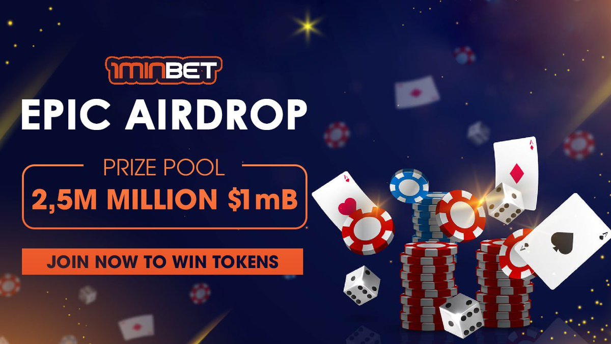 New #airdrop: 1minBET
Reward: 2,000 1MB (~$6) 
News: DappRadar
Distribution time: May 16th

🔗Airdrop Link: t.me/OneminBETAirdr…
