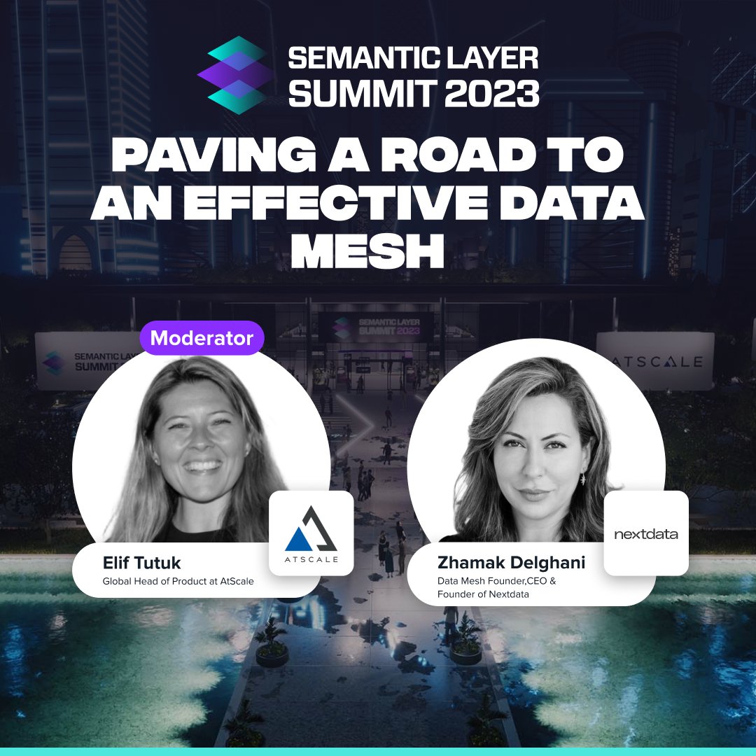AtScale's tweet photo. We are thrilled to have @zhamakd, Founder of Data Mesh as the part of the Semantic Layer Summit! Learn more about paving a road an effective Data Mesh moderated by Elif Tutuk. You can sign up here -- https://t.co/3lqDYvMcL4 https://t.co/LaQNMT7OlE