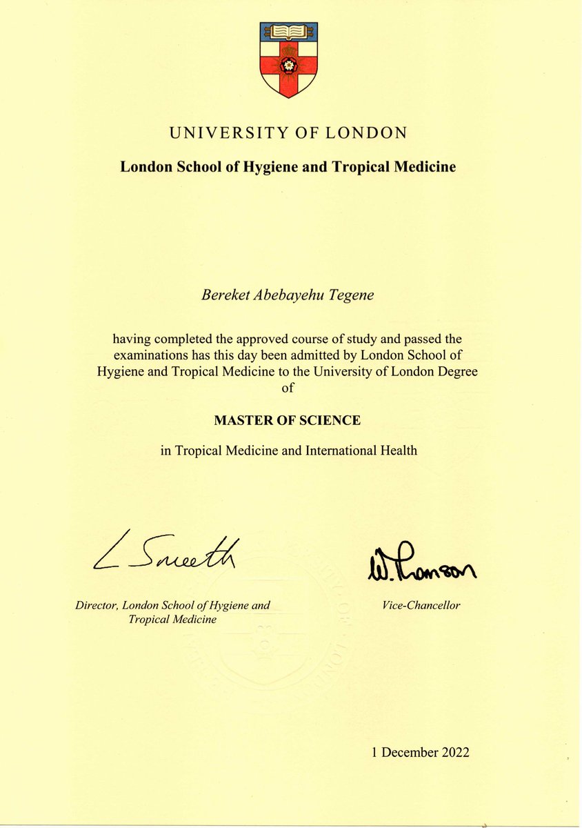 My academic journey from the #1 public health school in Europe which is the London School of Hygiene and Tropical Medicine (LSHTM) has ended up with officially graduating from the University of London with earning 2 qualifications. Praide God!
  #LSHTMalumnus #TropicalMedicine