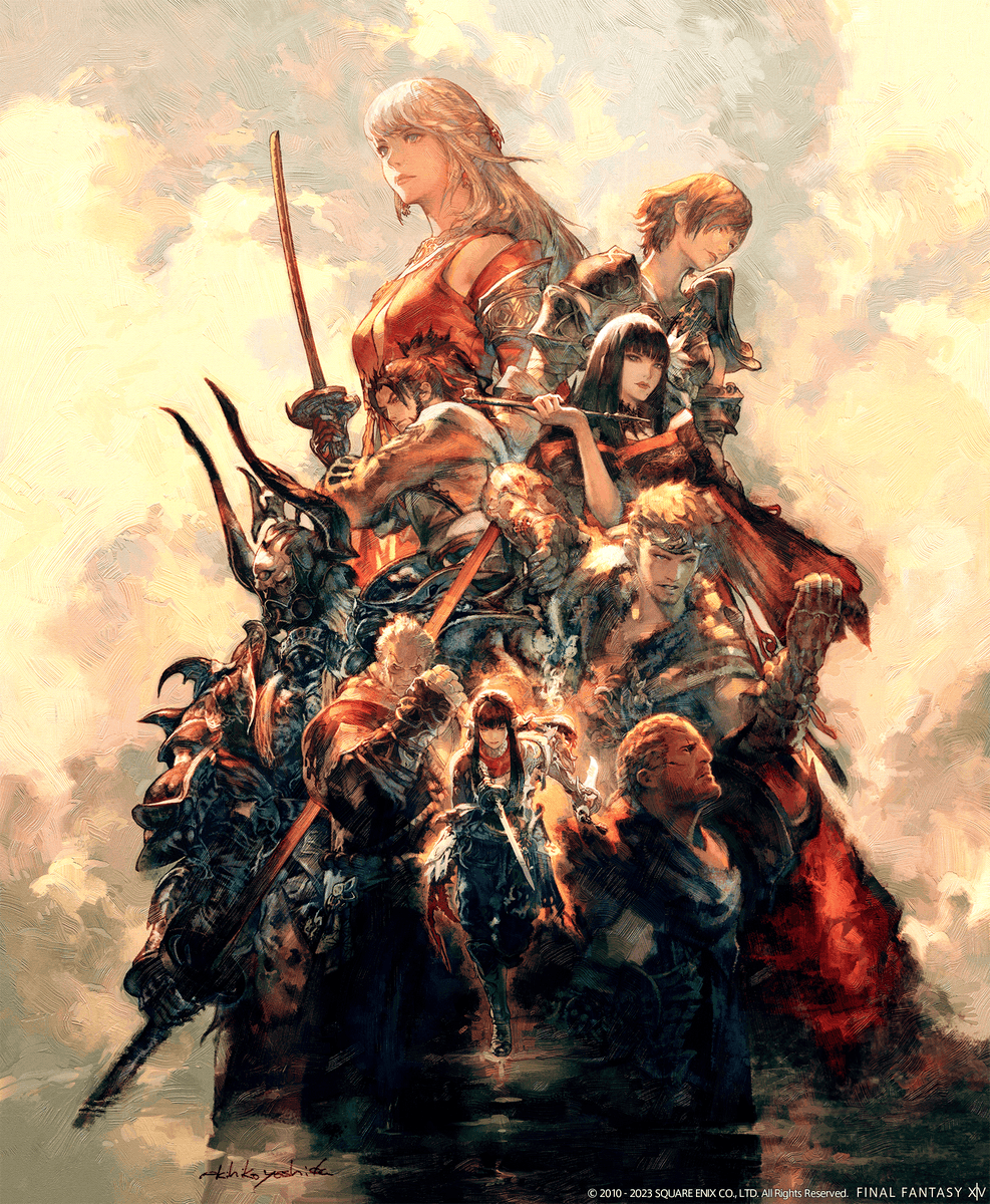 FF_XIV_EN's tweet photo. Storm of blood
Born from blood
Of our fallen brothers 🎶

Once again, here is the official illustration for #FFXIV: Stormblood by Akihiko Yoshida! https://t.co/94rAzYspYe