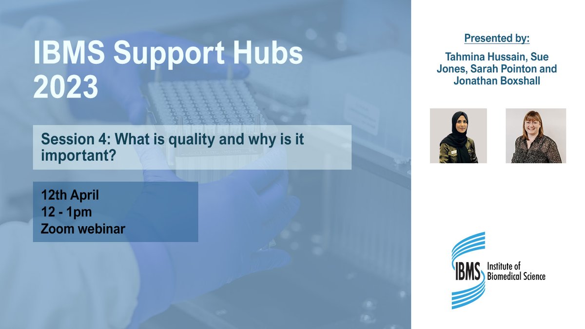 IBMScience's tweet photo. The next #SupportHub webinar is taking place on 12th April - focusing on quality management, the role of UKAS &amp; laboratory accreditation. Info on the new QAA Subject Benchmarking Statement will also be provided. @TahminaHussain8 @sjones120

Register here: https://t.co/LuaVvG22R8 https://t.co/jttV9s0MGf
