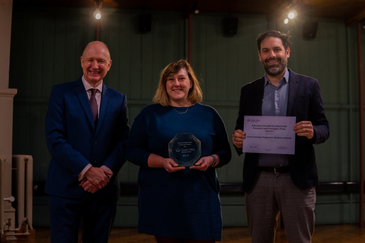 USUKFulbright's tweet photo. We are delighted to congratulate Jonathan Kennedy, Danielle Thibodeau and Ceri Bevan of our Global Challenges team at Queen Mary University on receiving a QMUL President's Award for their Virtual Exchange Module on pandemics! Read more here: https://t.co/DnyyRAdCoP https://t.co/i3BcDrflOd