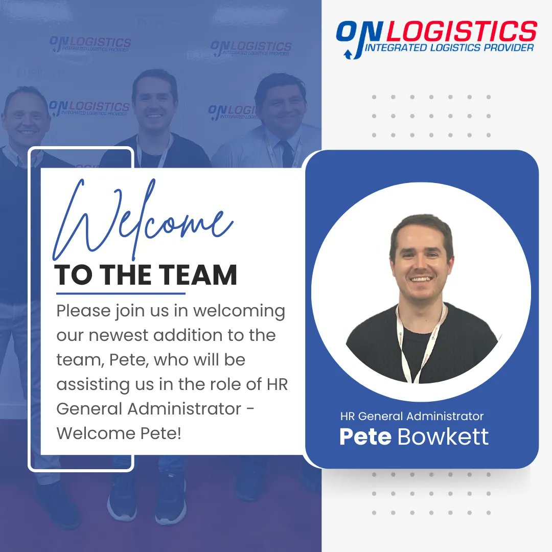 New Addition 👋

Join us in welcoming Pete Bowkett to our team!

Pete will play a vital role of HR General Administrator with a focus on team development and training. We are really excited to see where his position leads the business.

Welcome to OnLogistics Pete.

#newstarter
