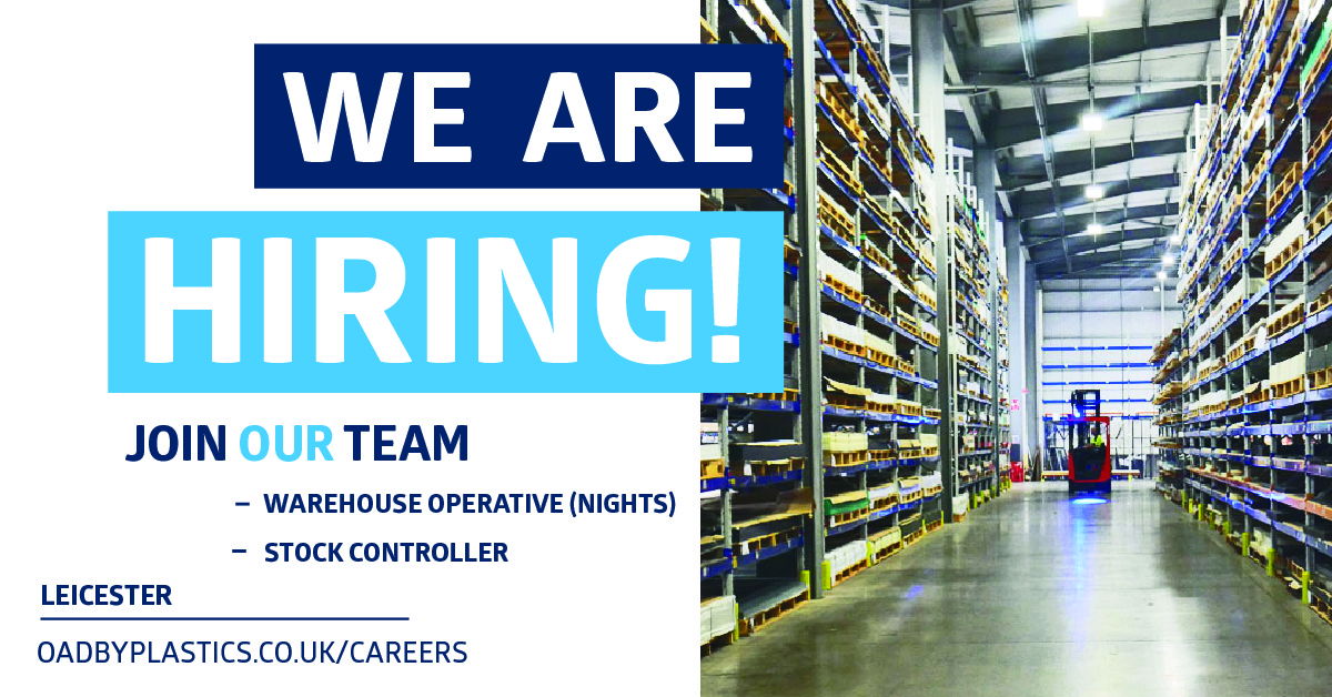 ⭐We're Hiring!⭐

Check out our latest logistics opportunities! 

🔹Warehouse Operative (Nights)
      (Full time, 9.00pm - 5.00am, £14.18 p/hr)

🔹Stock Controller 
       (Full time, 6.00am - 2.30pm, £21,000 - £24,000 p.a.)

oadbyplastics.co.uk/careers 

#ukjobs #logisticsjobs