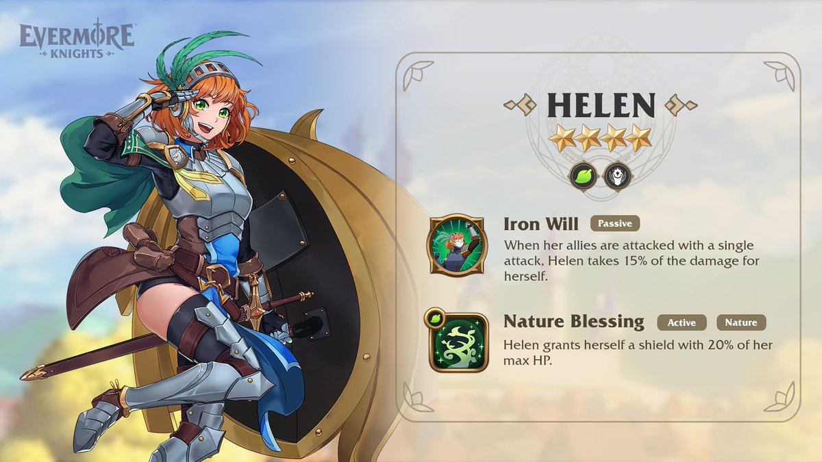 CreoPlay_app's tweet image. Helen, a young knight from the same cavalry unit as Astra, is the head of the scouting division. She excels in scouting and field missions, detecting threats from afar and responding quickly to eliminate them

#evermoreknights #helen #NFTs #JRPG #turnbased #exclusivecharacter