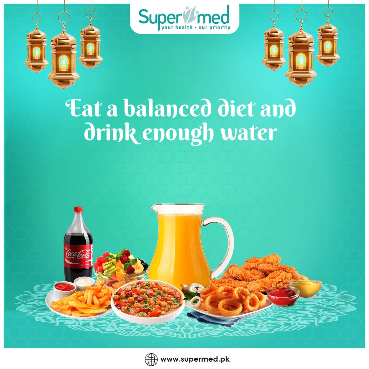 Supermedpk's tweet photo. Maintain your diet plan this Ramadan and remember us in your prayers. 

#supermed #Ramadan #health #iftar #instoreandonline #OnlinePharmacy https://t.co/I5UqKlu4sj