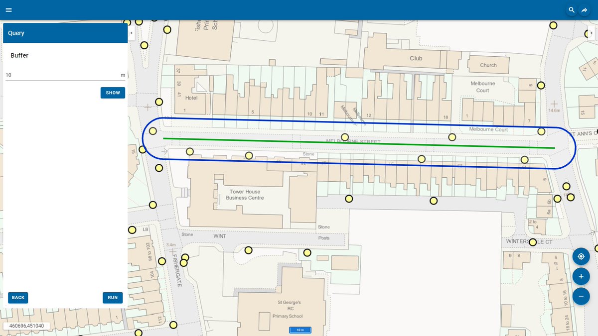 cadcorp's tweet image. Cadcorp SIS 9.1 is here | Alongside defining a search area by freehand, feature, or point, in #SISWebMap search by line. Add a buffer too. What else is new? cdcp.io/sis9-1 #SIS9.1 #MakingSenseofPlace #spatialinsight #GIS