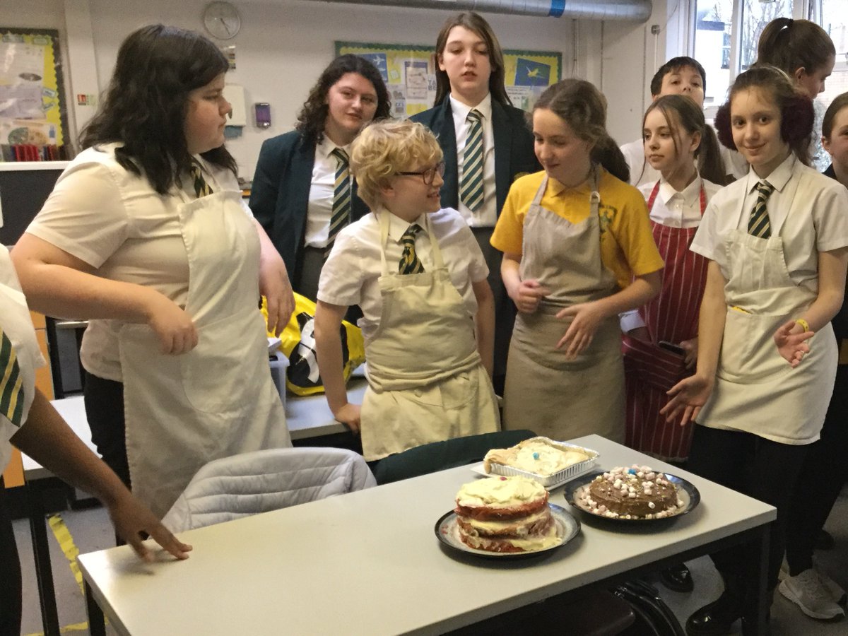 stmonicas's tweet photo. Last night we held St Monica's do bake off competition, all cakes made are being sold today for charity. The senior leadership team awarded a 'star baker' on the aesthetics of the cakes. Well done to all involved it was brilliant. #sharethejoy @STOC_CAT https://t.co/CXTQuowrIA