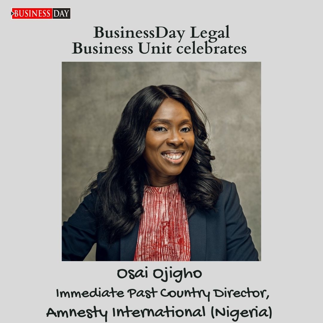 BDLegalBusiness's tweet photo. We celebrate Osai Ojigho- immediate past Country Director, Amnesty International (Nigeria)

Osai is a lawyer and human rights advocate. A leading civil society leader, she is an advocate for the rights of women &amp; girls in Nigeria

Here is to outstanding women

Happy Women's Month https://t.co/vRtdi8FbZ9