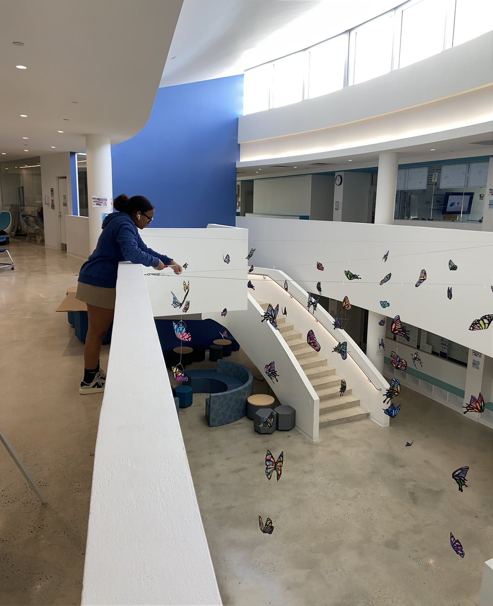 The butterflies are up! Students from all divisions of the school helped create these beauties…even the PK-2 students! 1 more day until the Arts + Design Showcase at @cayintschool 

 #arteducation #issedu #LifeLongLearning #CISinspires