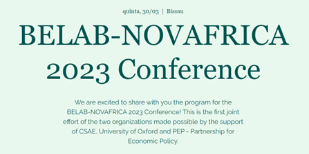Oxford_CSAE's tweet photo. 🌟#BELABNOVAFRICA2023 Conference today!
@BELAB_Bissau &amp; @novafrica's first joint conference in Guinea-Bissau to favour the visibility of research being conducted in the country is taking place today! 

ℹ️ View the programme https://t.co/e5oH1uFKLv https://t.co/y9ufcb7UsB