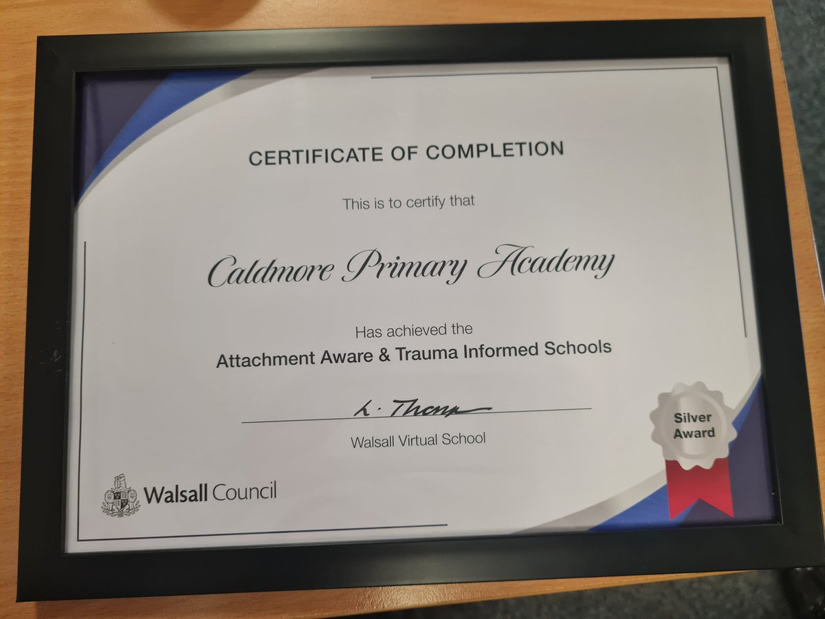 Caldmore Primary Academy (@caldmoreacademy) on Twitter photo We are very pleased and proud to have received our Silver Attachment Aware and Trauma Informed Schools award from <a href="/SchoolWalsall/">Walsall Virtual School</a> ππ We are very pleased and proud to have received our Silver Attachment Aware and Trauma Informed Schools award from <a href="/SchoolWalsall/">Walsall Virtual School</a> ππ