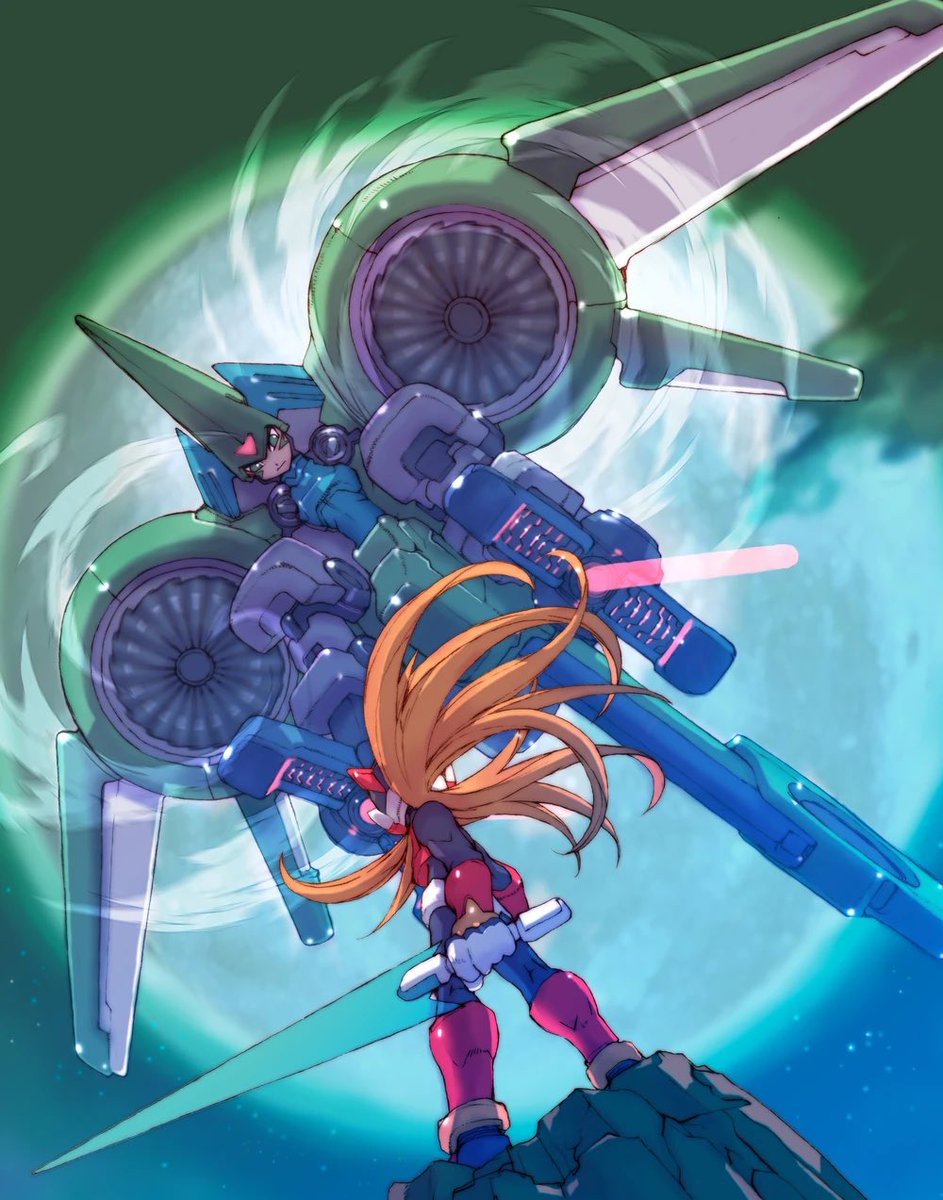 MODEUS77's tweet photo. Official Key Art - Zero VS Copy - X: ROCKMAN Zero. https://t.co/gW3goKfCGO