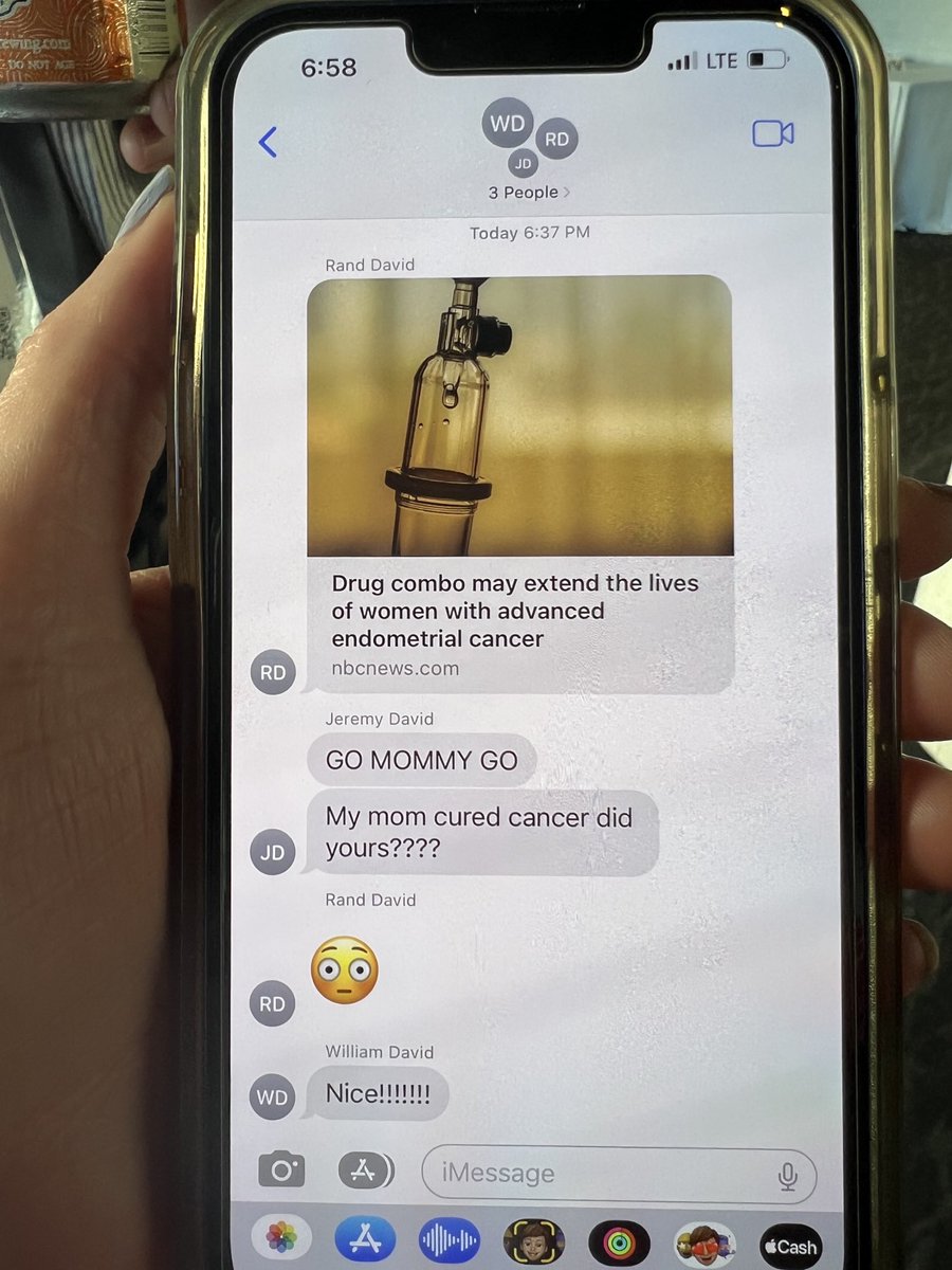 So powerful- for all the working moms and dads with guilt. “Go Mommy Go” “My Mom cured cancer, did yours?” Dr Carol Aghajanian congrats on #GY-018 &amp; for raising 2 incredible boys! ⁦<a href="/SGO_org/">SGO</a>⁩ ⁦<a href="/GOG/">The GOG Foundation Inc.</a>⁩ ⁦<a href="/ASCO/">ASCO</a>⁩ ⁦⁦<a href="/IGCSociety/">IGCS</a>⁩ ⁦<a href="/Perlmutter_CC/">Perlmutter Cancer Center at NYU Langone Health</a>⁩ ⁦