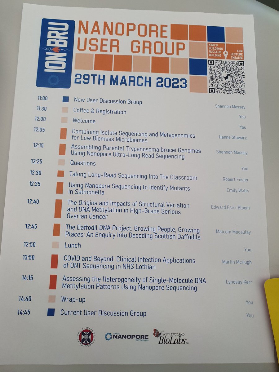 It's been a great morning so far at <a href="/ION_BRU/">ION_BRU</a>. Very exciting (and nerve-wracking) to see my name on the programme - my first PhD talk 😳🤩 #phdlife #nanopore