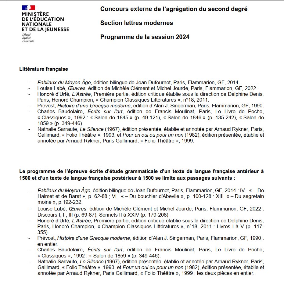 Alexis / Άλεξις on Twitter "Agregation Concours Le programme de l