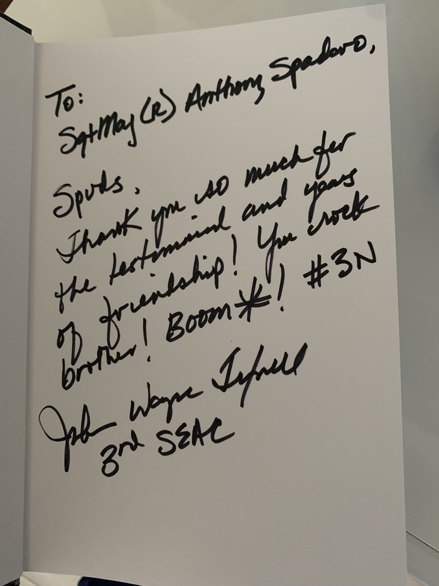 How to start your Wednesday perfectly; going on a journey with a Warrior, our 3d SEAC SEAC(R) John Wayne Troxell and the chance to share his life’s journey with his recently published book, “Surrender or Die.” Thank you for my personally signed copy which I will cherish. #3n
