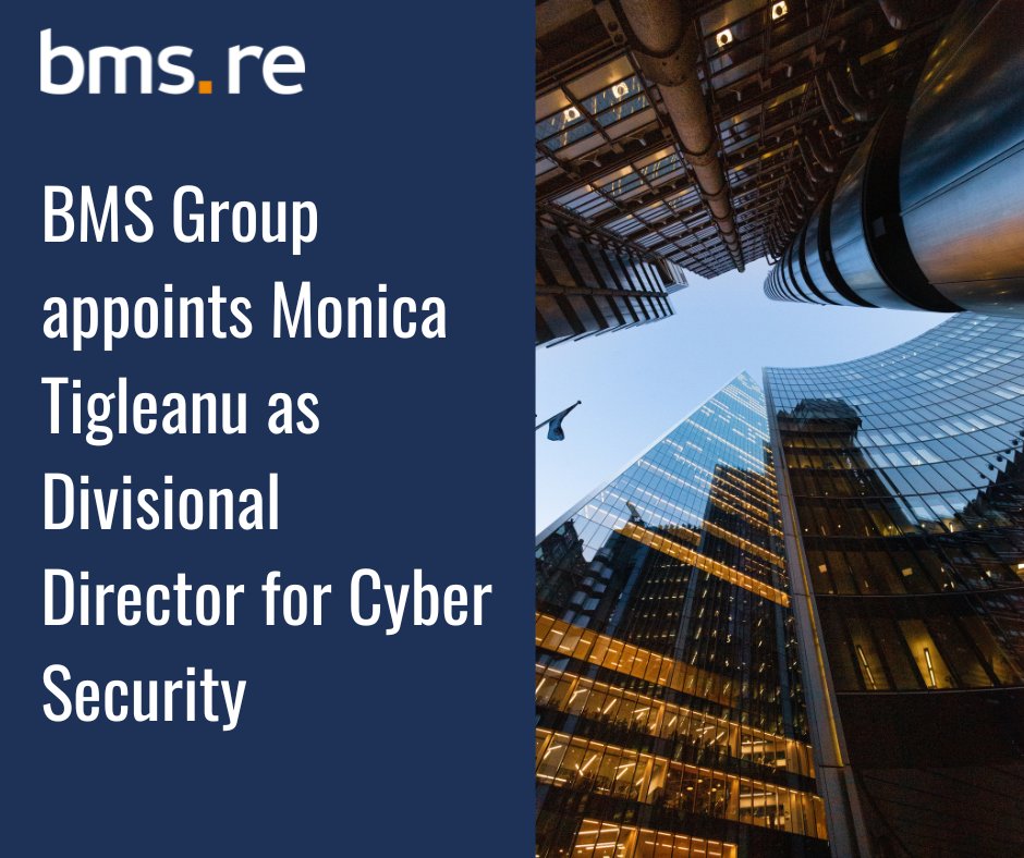 We are delighted to announce that Monica Tigleanu will be joining us at BMS Group as Divisional Director for Cyber Strategy. 

Welcome to the BMS team, Monica!

bit.ly/3lOxhSK

#insurance #reinsurance #newhire