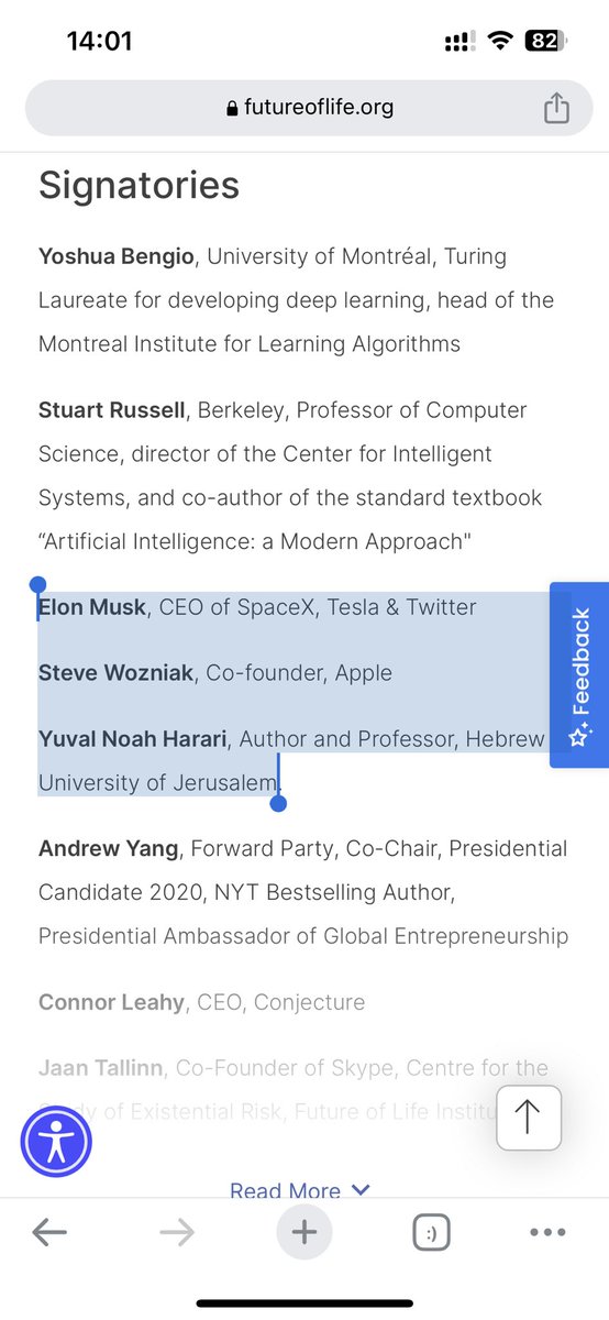 theleoalexandru's tweet image. Elon Musk, Steve Wozniak, among others, signed a petition to pause all AI development for 6 months, until we figure out how we can regulate it. 

Check the highlights in the first photo to see how serious things are at the moment.