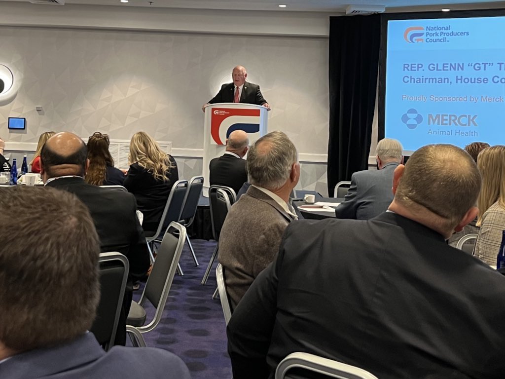 Kicking off <a href="/NPPC/">NPPC</a> Spring Legislative Action Conference with Chairman <a href="/CongressmanGT/">Glenn "GT" Thompson</a> talking about the upcoming Farm Bill. MN Pig farmers are heading to the Hill today to discuss Farm Bill, Ag Labor, and Trade.
