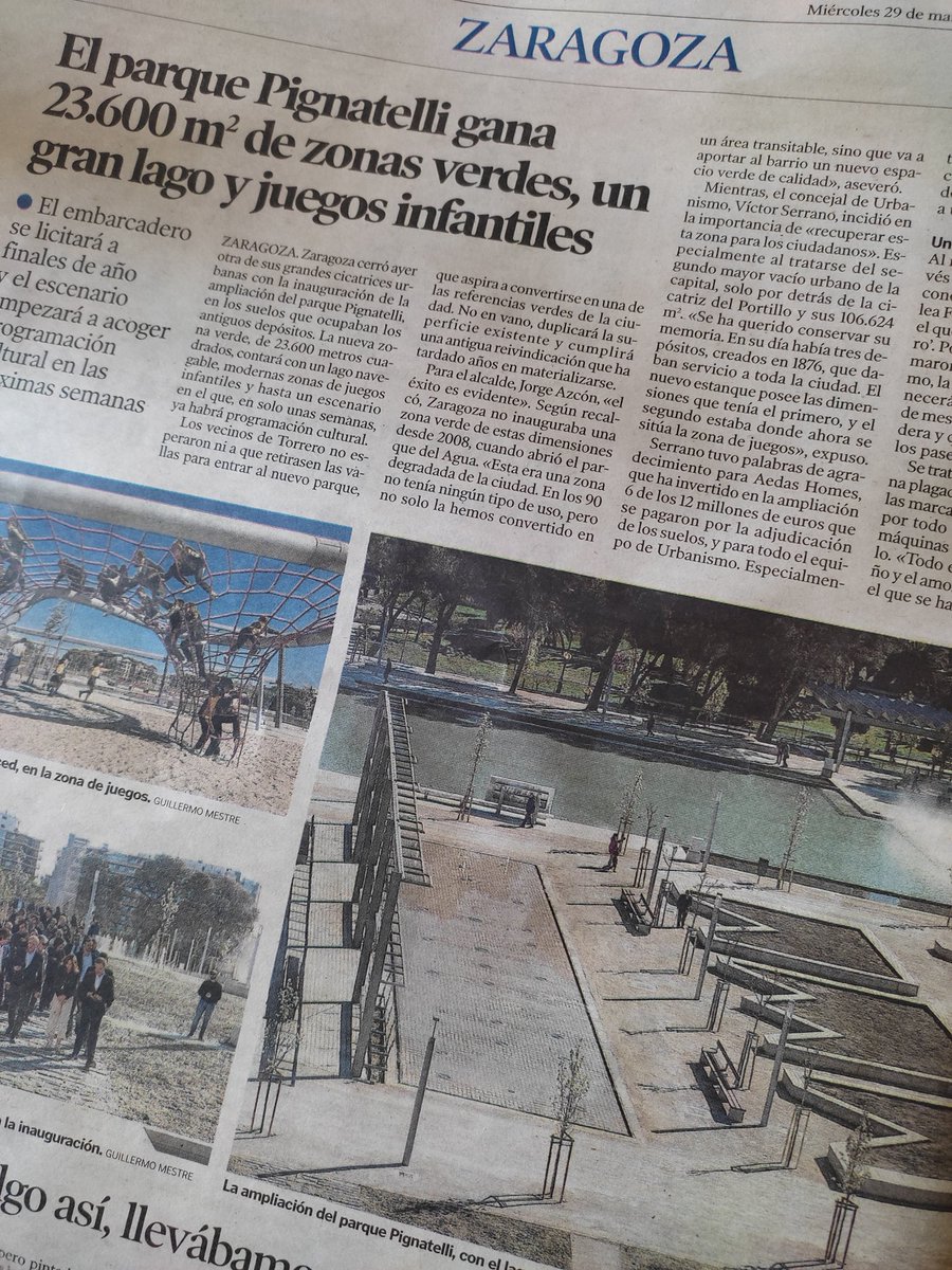 Vaya cuajo en <a href="/heraldoes/">Heraldo de Aragón</a>, ¿23600 m2 de zonas verdes? ¡Si se parece más al memorial judío en Berlín que a un parque!! Y ese Azcón precampañista... que ridículo todo.