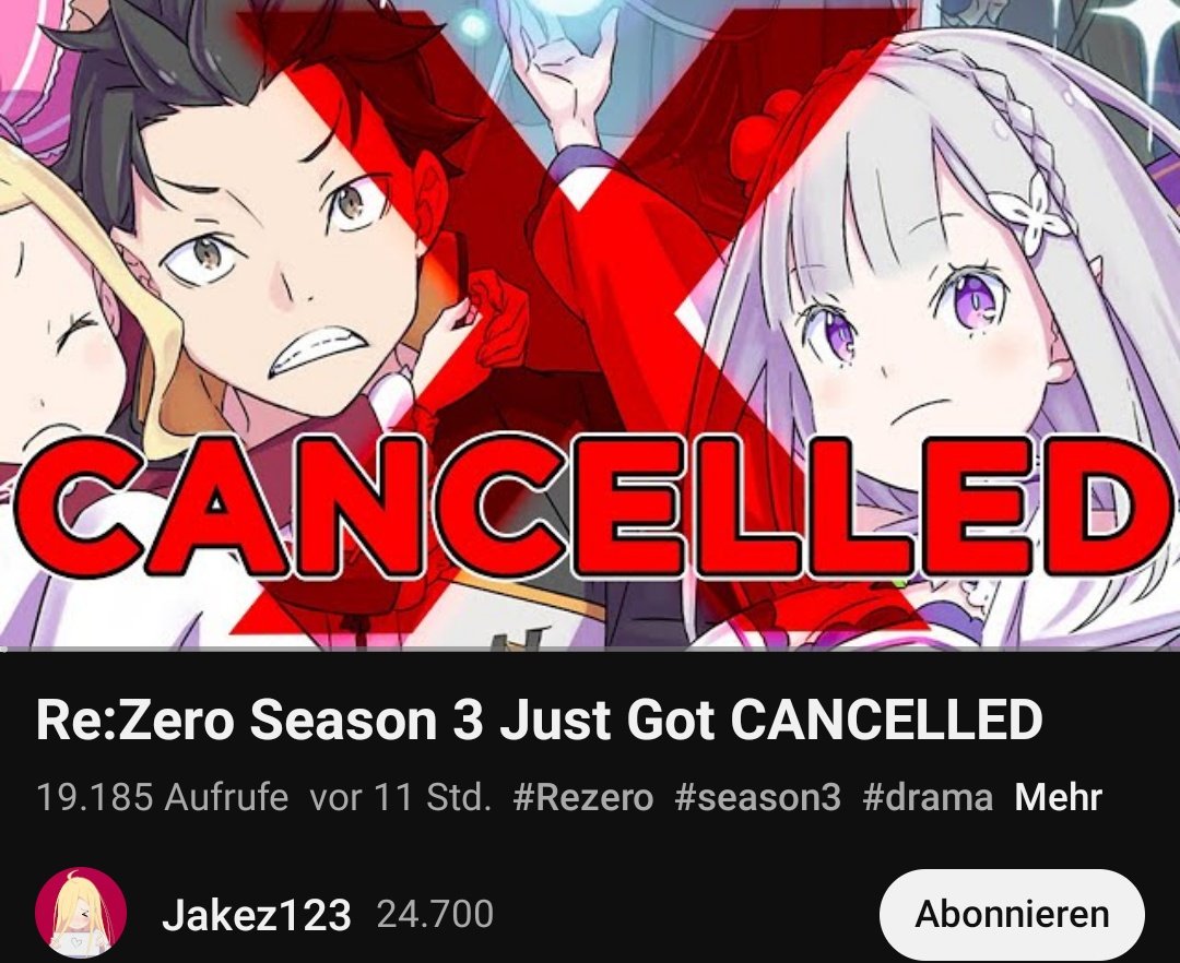 Re:Zero Season 3 Just Got CANCELLED 