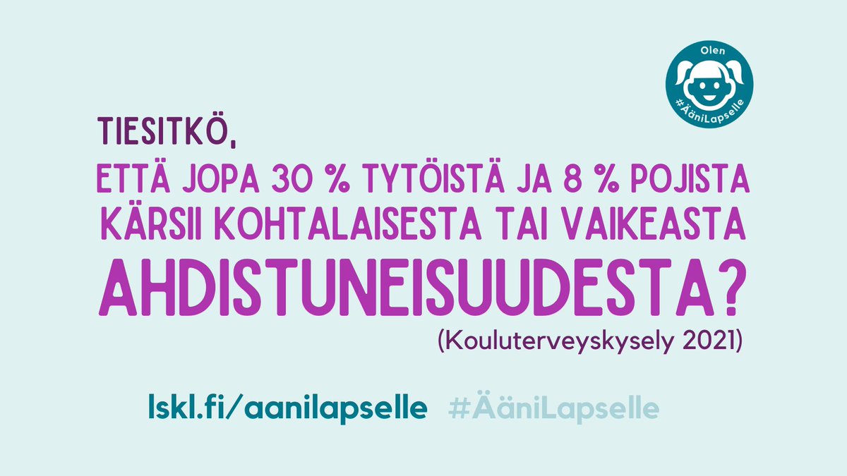 Lapsilla ja nuorilla on kaikkialla Suomessa merkittäviä ongelmia päästä tarvitsemiensa mielenterveyspalvelujen piiriin. Yksinäisyyden kokemus, koulu-uupumus, ahdistuneisuus ja riittämättömyyden tunne ovat yleistyneet. 

#mielenterveys #ÄäniLapselle #vaalit2023