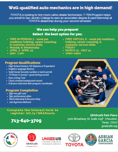 Interested in a career in auto mechanics? We have a program for you. Join us in a 3 or 6 week job readiness training program to prepare you for this high demand career. Act now!  bit.ly/GRADauto #MakingItHappenTogether