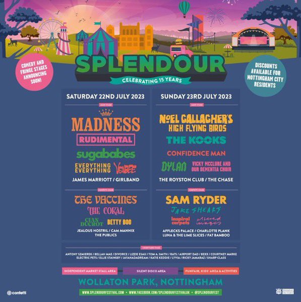 MarriottGigs's tweet image. The guys will be performing at Splendour Festival in Nottingham on July 22nd! 
Tickets on sale now! bit.ly/3FWYbi6