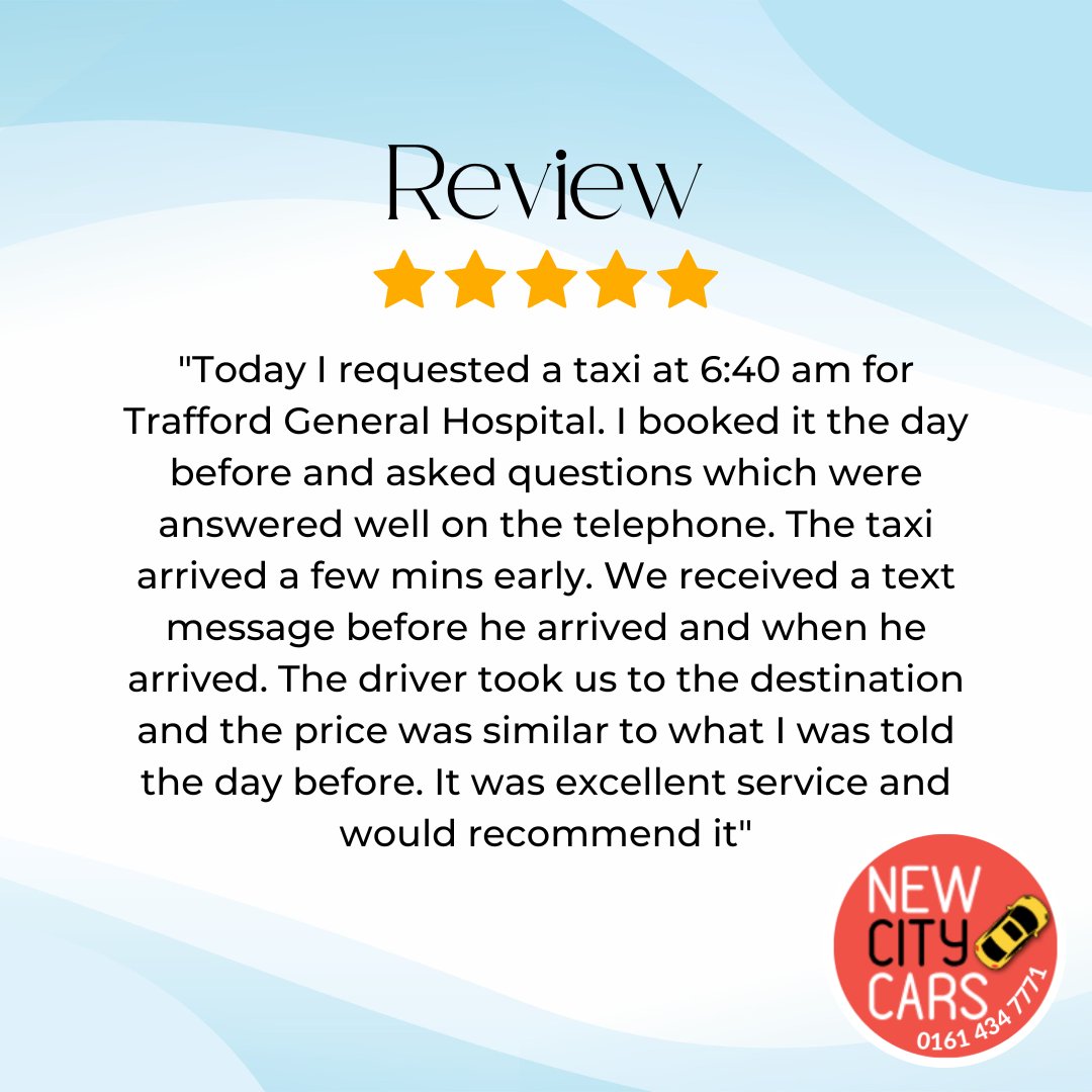 Customer reviews like this mean the world to us! 🧡🚖

linktr.ee/newcitycars

#newcitycars #taxi #hereforyou #transport #rusholme #taxidriver #supportlocal #localtaxi #Manchester #taxiservice #taxiservices #taxilife #mcr #lovemcr #ılovemcr #supportlocalbuisnesses