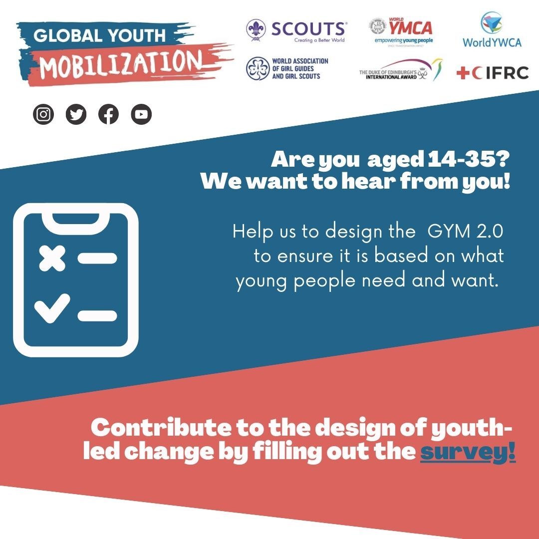 📢 We want to hear from you! Help us develop the next iteration of the @gymobilization by participating in our Youth-led Co-Design Lab survey 👉 bit.ly/3ZoHmDI. Deadline: 1 April 2023 Survey is also available in French, Spanish and Arabic.