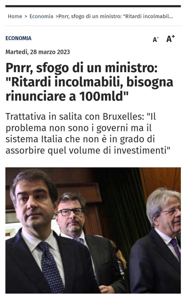 Dopo gli anarchici, gli scafisti, la Wagner, l'opinione pubblica arriva: il #sistemaItalia 

Cercheranno gli impiegati per tutto il #GloboTerracqueo?

I cialtroni di cielo, di terra e di mare ci governano, pregate o bestemmiate a vostro piacimento!

#PNRR #governodeipeggiori