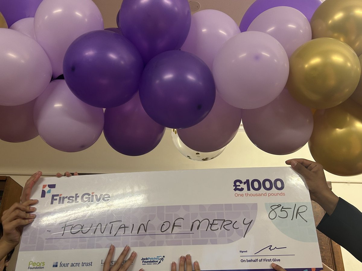 And the winner of £1000 @DenbighHigh is class 85 passionately advocating for FountainOfMercy! Incredible @FirstGiveUK Final! Blown away! Thank you to our judges High Sheriff R.Beard @letstalkcentral & Cllr Choudhry @lutoncouncil ! 🥳🎉