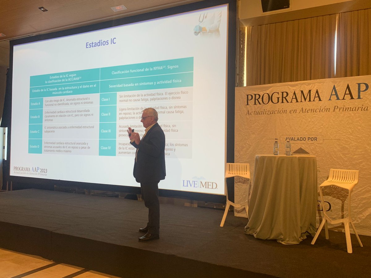 LivemedIberia's tweet photo. 🔵 #AAP23Albacete | El 👨‍⚕️Dr. Vicente Pallarés Carratalá @vic_pallares nos presenta “Manejo práctico de la #insuficienciacardiaca en #AtenciónPrimaria en 2023”. https://t.co/6n2NaGxGUI