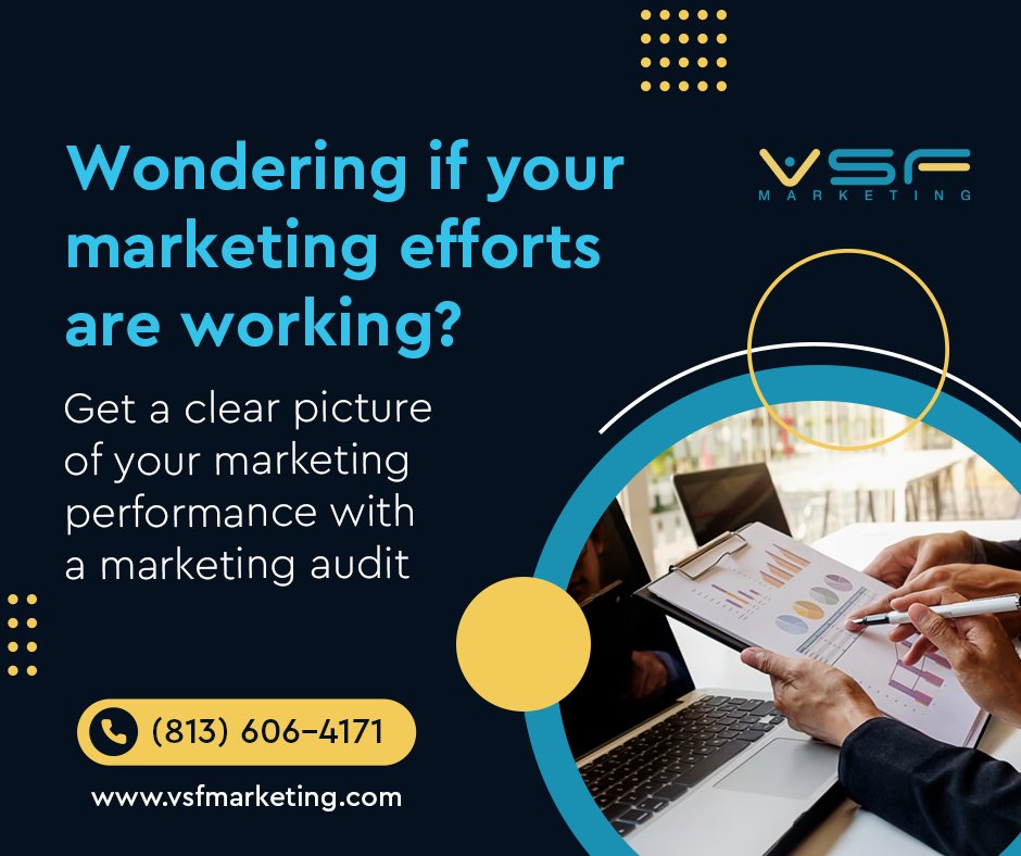 At VSF, we provide detailed insights and recommendations to help optimize your marketing strategy and help you achieve your goals. 

Get in touch with our marketing audit experts: Call 813-606-4171

#marketingstrategy #marketinganalysis #marketingconsulting